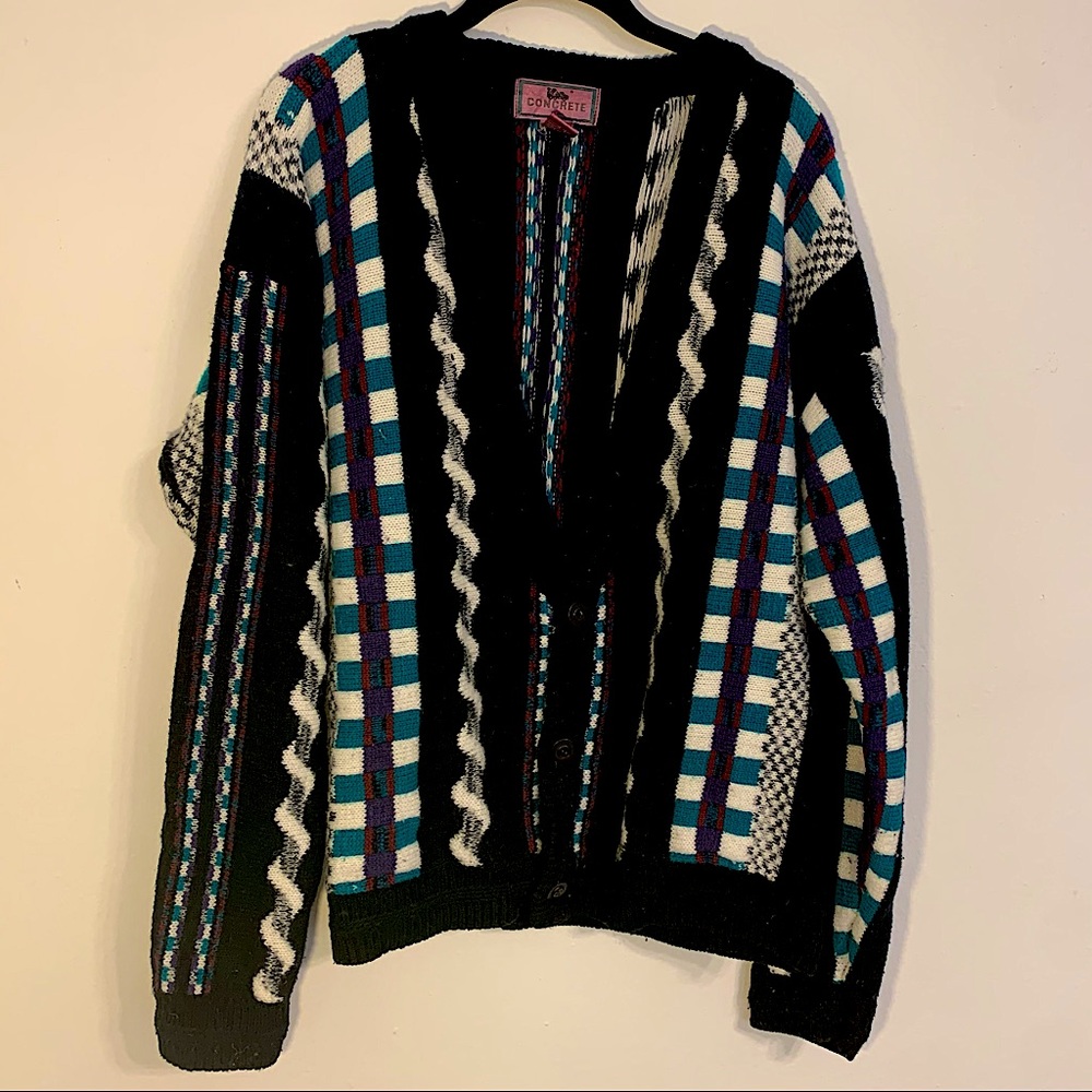 Vintage Concrete Mix Three Button Cardigan